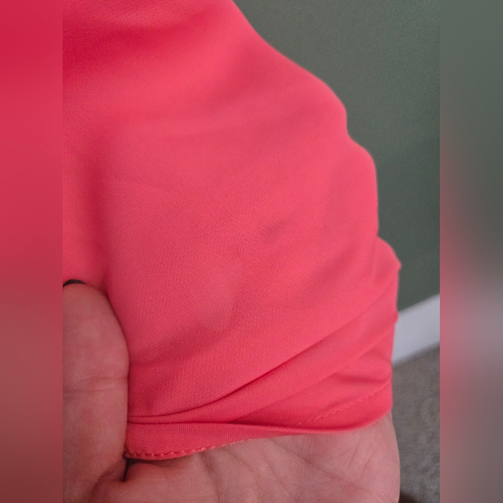 LC Lauren Conrad Pink/Coral Long Sleeve Blouse With Gold Button Accents Small - Picture 7 of 7